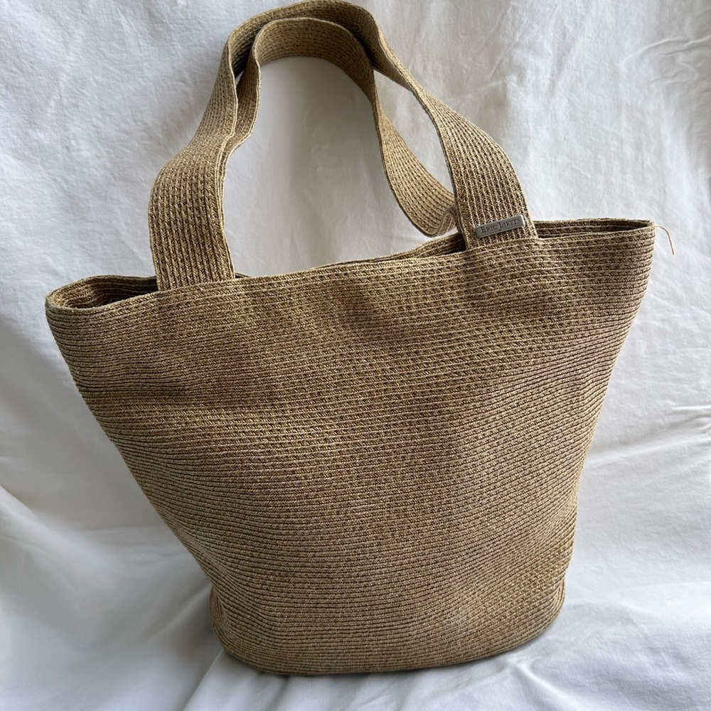 Eric Javits “Squishee” Tan Woven Tote Bag